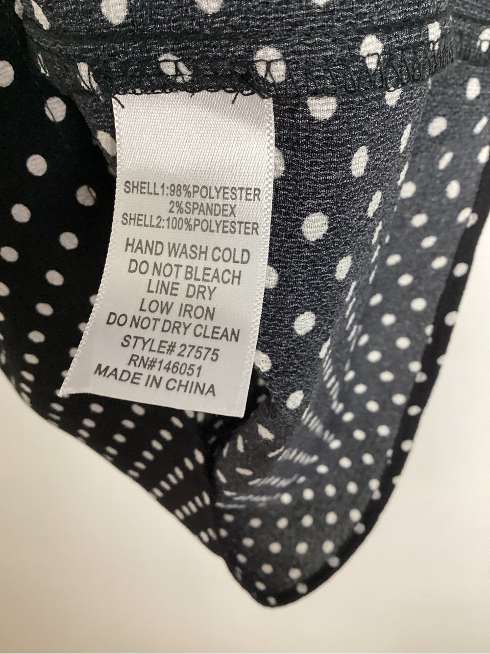 NWOT Black Polka Dot Ruffle Sleeve Blouse with White Peter Pan Collar L - Picture 10 of 10